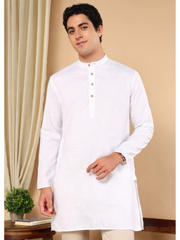 TATTVA - Men Solid Pure Cotton Straight Kurta