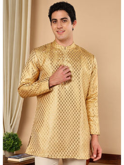 TATTVA - Men Printed Jacquard Straight Kurta