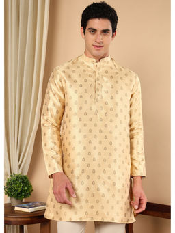 TATTVA - Men Off White Polyester Straight Kurta