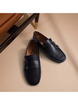 Ruosh - Black Leather Rubber Men Loafers