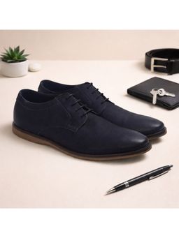 Ruosh - Navy Blue Suede Tpr Men Derbies