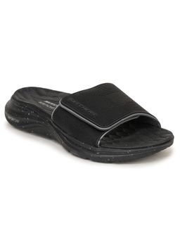 SKECHERS - Black Mesh Rubber Men Sliders