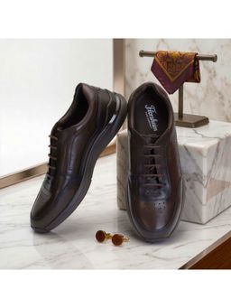 Florsheim - Brown Leather Rubber Men Sneakers