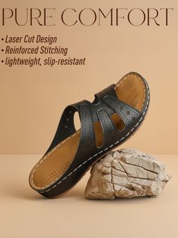 LIBERTY - Black Pu Pvc Women Sandals