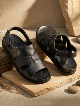 LIBERTY - Black Pu Pu Men Sandals