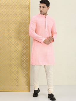 Gahan - Mens Polyester Embroidered Mandarin Neck Full Sleeves Kurta