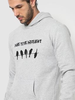 Campus Sutra - Men Brids Print Hooded Sweatshirt