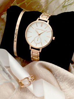 Joker and Witch - Joker & Witch White Stainless Steel Watch and Bracelet With Ring (Set of 3)