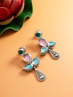 Aadita - Women Multi-Color Gold Plated Kundan and Pearl Drop Earrings