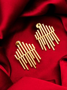 Aadita - Women Gold Plated Artificial Stones Drop Earrings