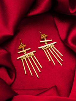 Aadita - Women Gold Plated Tassel Drop Earrings