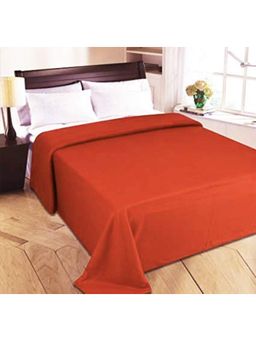 THE HOME TALK - Rusty Orange Double Fleece Blanket