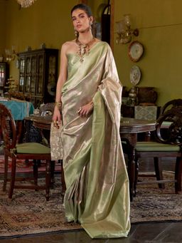 Akhilam - Women's Kanjivaram Silk Gold Woven Designer Saree with Unstitched Blouse