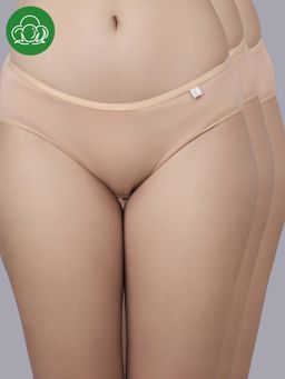 Inner Sense - Beige Solid Bamboo Fibre Regular Bikini Panty