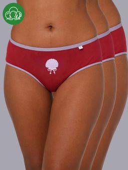 Inner Sense - Maroon Solid Bamboo Fibre Regular Bikini Panty