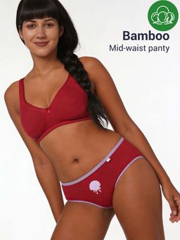 Inner Sense - Maroon Solid Bamboo Fibre Regular Bikini Panty