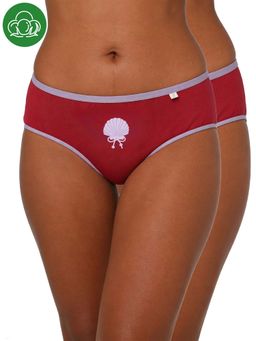 Inner Sense - Maroon Solid Bamboo Fibre Regular Bikini Panty