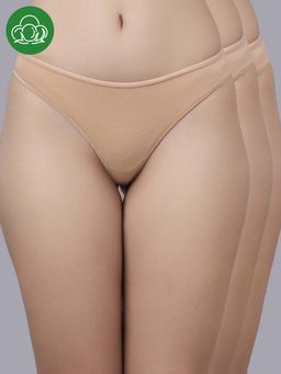 Inner Sense - Beige Solid Bamboo Fibre Regular Thongs
