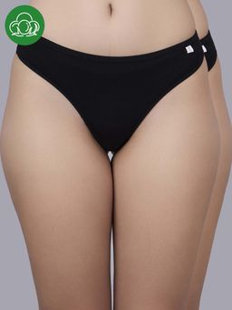 Inner Sense - Black Solid Bamboo Fibre Regular Thongs