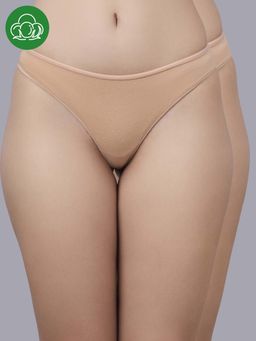 Inner Sense - Beige Solid Bamboo Fibre Regular Thongs