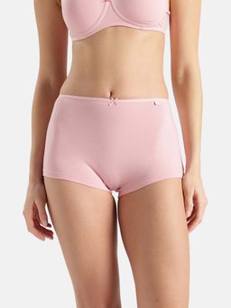Jockey - Ss04 High Coverage Super Combed Cotton Elastane Boy Shorts Pink