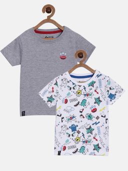 3PIN - Unisex Infant Round Neck Cotton T-Shirts (Pack of 2)