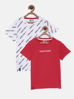 3PIN - Boys Round Neck Cotton T-Shirts (Pack of 2)