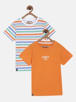 3PIN - Boys Round Neck Cotton T-Shirts (Pack of 2)