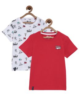 3PIN - Boys Round Neck Cotton T-Shirts (Pack of 2)