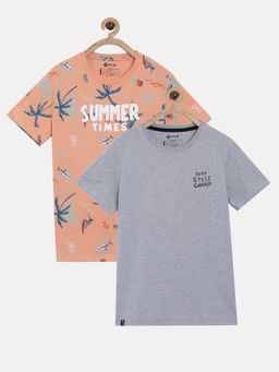 3PIN - Boys Round Neck Cotton T-Shirts (Pack of 2)