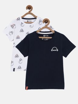 3PIN - Boys Round Neck Cotton T-Shirts (Pack of 2)