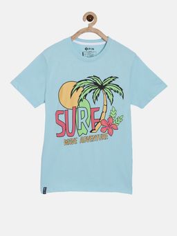 3PIN - Boys Round Neck Cotton T-Shirt - Blue