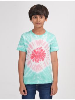 ZION - Boys Half Sleeve Tie And Dye T-shirt - Green