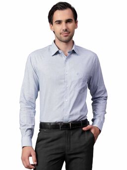 Cantabil - Men Sky Blue Printed Full Sleeves Formal Shirt