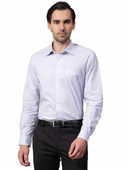 Cantabil - Men Purple Checkered Full Sleeves Formal Shirt