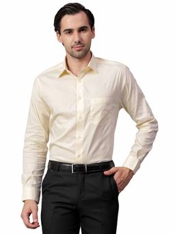 Cantabil - Men Yellow Full Sleeves Formal Shirt
