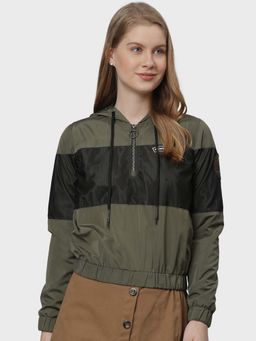 Campus Sutra - Olive Solid Jacket