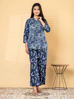 Readiprint - Blue Printed Pure Cotton Tunic and Palazzo