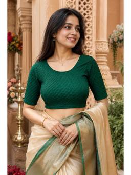 Rajnandini - Green Self Design Lycra Blouse