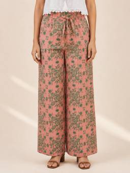 Zuri - Pink Printed Cotton Pant