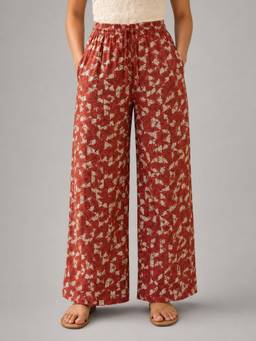 Zuri - Maroon Printed Cotton Pant