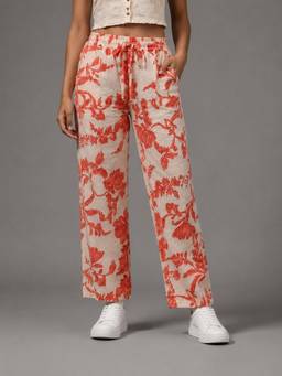 Zuri - Red Printed Cotton Pant