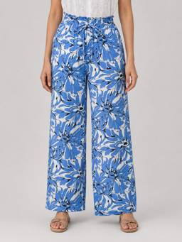 Zuri - Blue Printed Cotton Pant