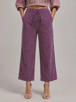 Zuri - Maroon Stripes Cotton Pant
