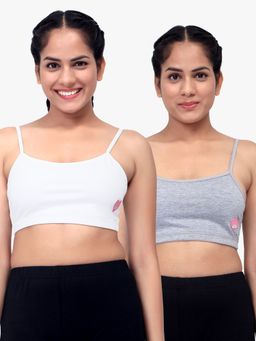 Sillysally - Multicolor Solid Beginners Bra (Pack of 2)