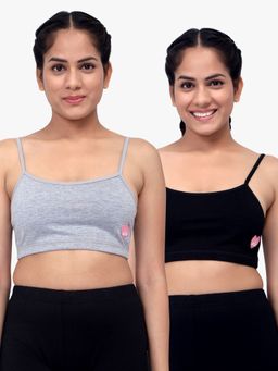 Sillysally - Multicolor Solid Beginners Bra (Pack of 2)