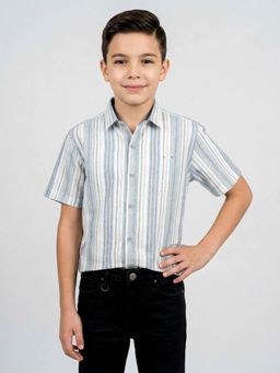 Monte Carlo - Boys Smart Fit Stripes Half Sleeve Shirt
