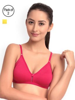 Floret - Pack of 2 Solid T Shirt Bra - Multi-Color