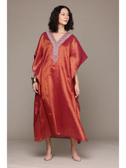 Aarke Ritu Kumar - Pink Sitara Kaftan Dress with Inner (Set of 2)