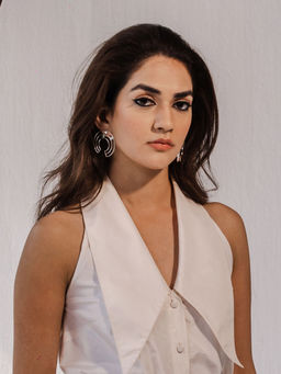 METALM - Silver Axis Earrings for Women